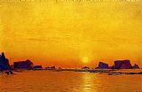 William Bradford Canvas Paintings - Ice Floes Under the Midnight Sun